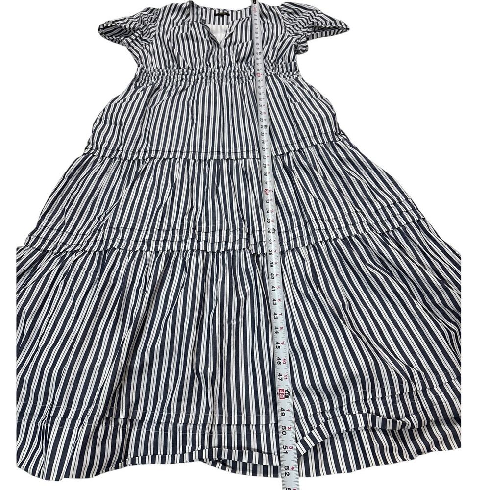 Quince Womens XL 100% Organic Cotton Poplin Tiered Maxi Dress Hudson Stripe - Picture 11 of 11